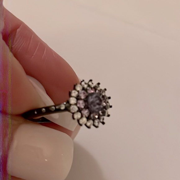 🌺HP🌺Amethyst Crystal Halo Ring sz7 - Picture 4 of 12